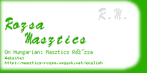 rozsa masztics business card